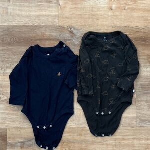 GAP Kids Plaid and Solid Bodysuit Set - Blue and Black